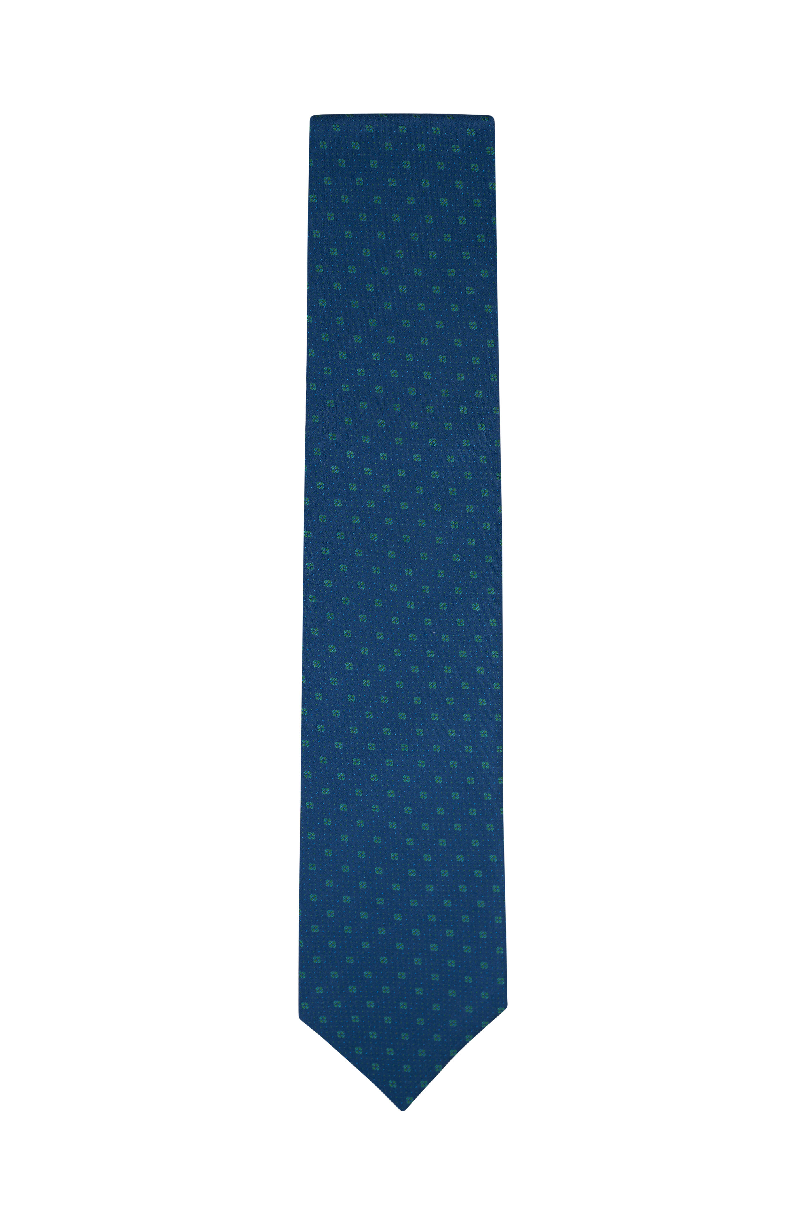 Dolce Punta - Royal Blue Dot Print Silk Necktie | Mitchell Stores