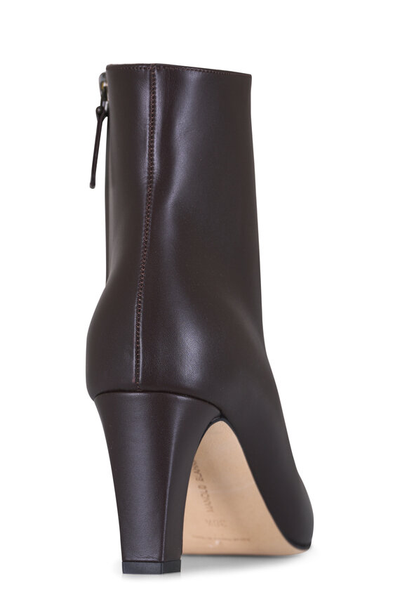 Manolo Blahnik Vivecal Dark Brown Leather Ankle Boot, 70mm - view 3