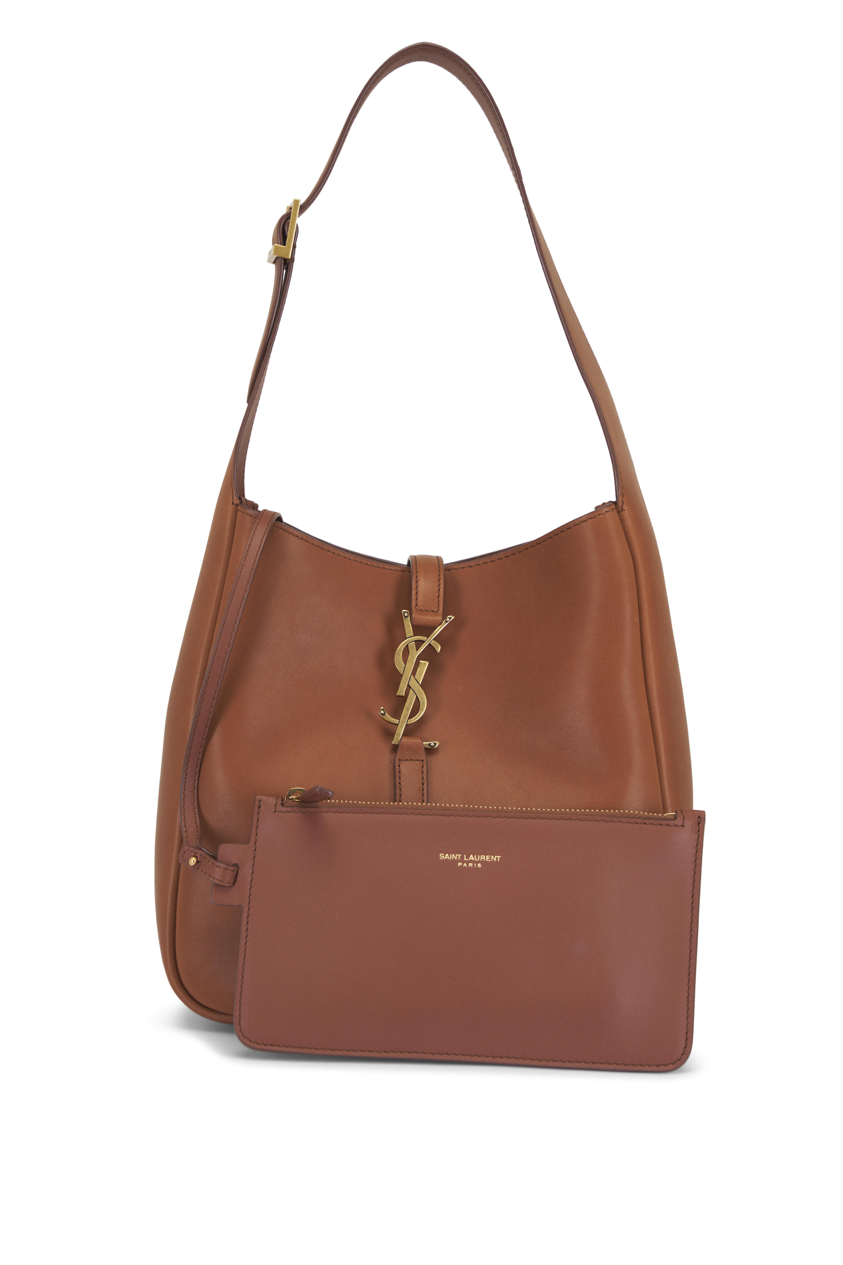 Saint Laurent - Small Le 5 À 7 Supple Toasted Brown Leather Bag