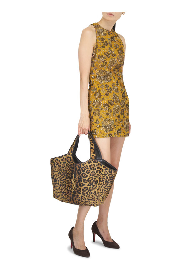 Saint Laurent Medium Icare Animal Print Shopping Tote - view 7