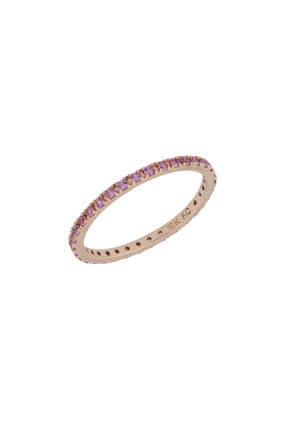 Cairo 18k Rose Gold Pink Sapphire Band