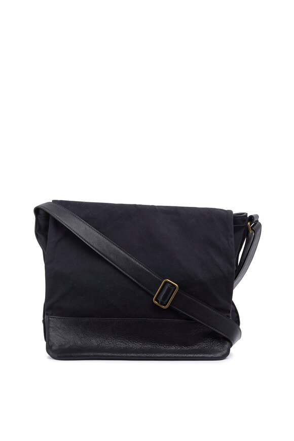 Moore & Giles Black Waxwear Messenger Bag Mitchell Stores