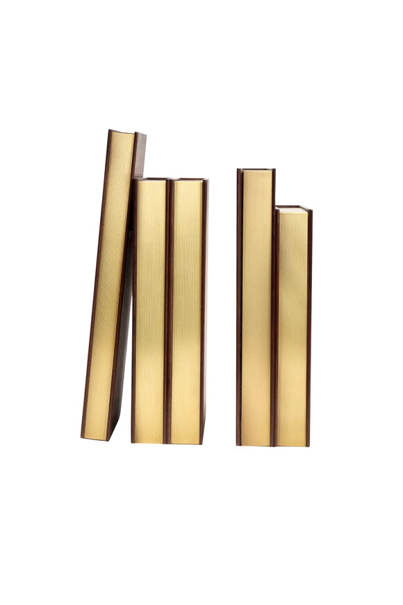 Assouline Brass & Wood Library Bookends