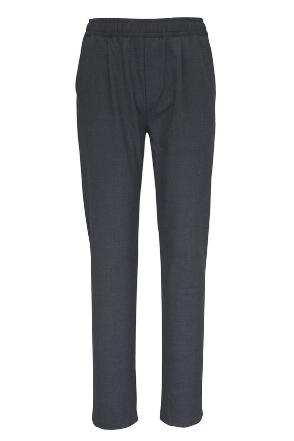 WAHTS Anthracite Soft Wool Pleated Comfort Chino - view 1