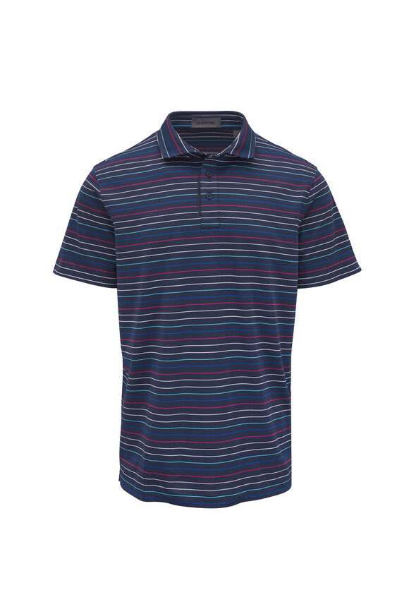 G/Fore Twilight Multicolor Stripe Tech Piqué Polo