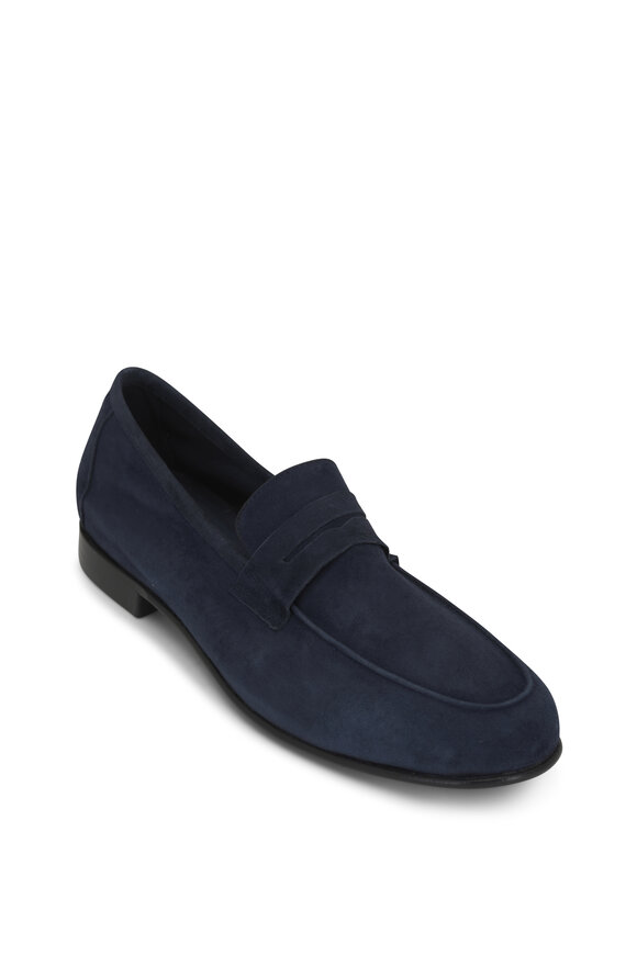Ron White Kenneth Navy Suede Loafer