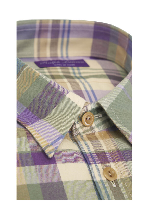 Ralph Lauren Purple Label - Multicolor Flannel Plaid Sport Shirt