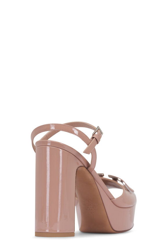 Valentino Garavani Rose Patent Leather VLogo Platform Sandal, 115mm - view 5