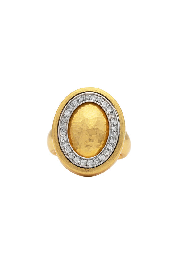 Gurhan 24k Gold Pave Diamond Oval Ring - view 1