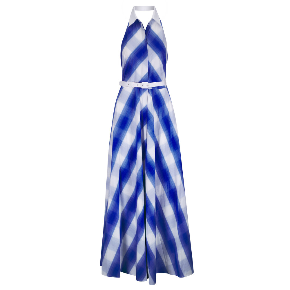 cobalt blue flowy dress TROPICAL BLOOM TIERED MAXI Color:Red Gingham Ulla Johnson season_H25 H&M Girls A-Line Pure