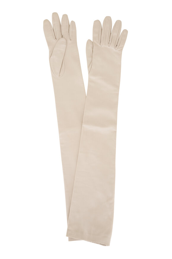 Brunello Cucinelli White Long Leather Gloves - view 1
