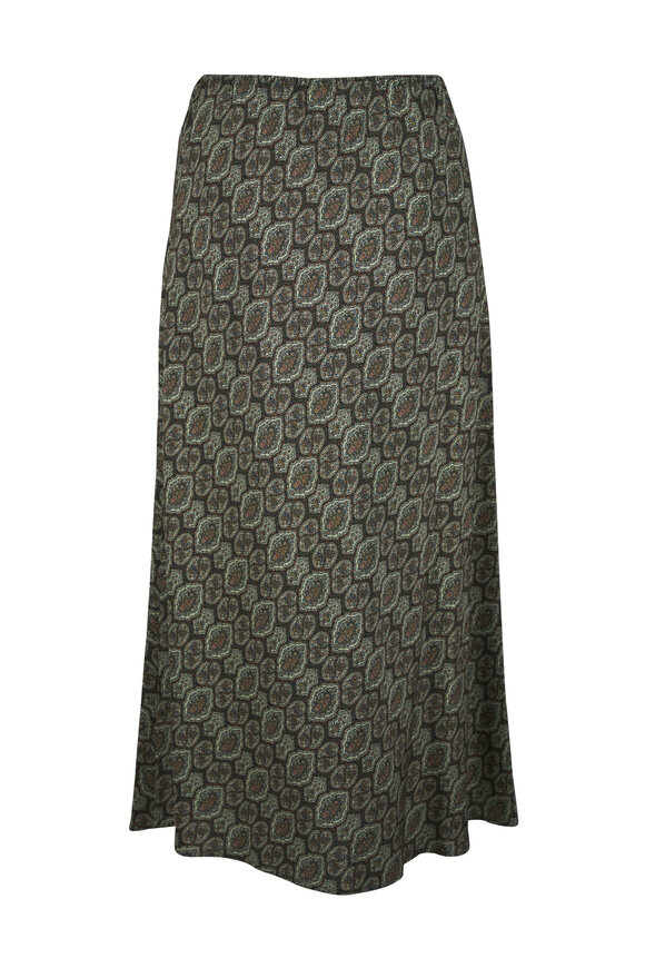 Loro Piana Charis Green Paisley Print High Rise Skirt - view 2