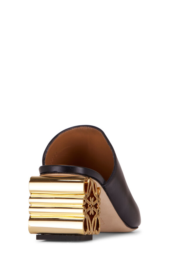 Loewe - Black Leather Anagram Heel Mule, 60mm