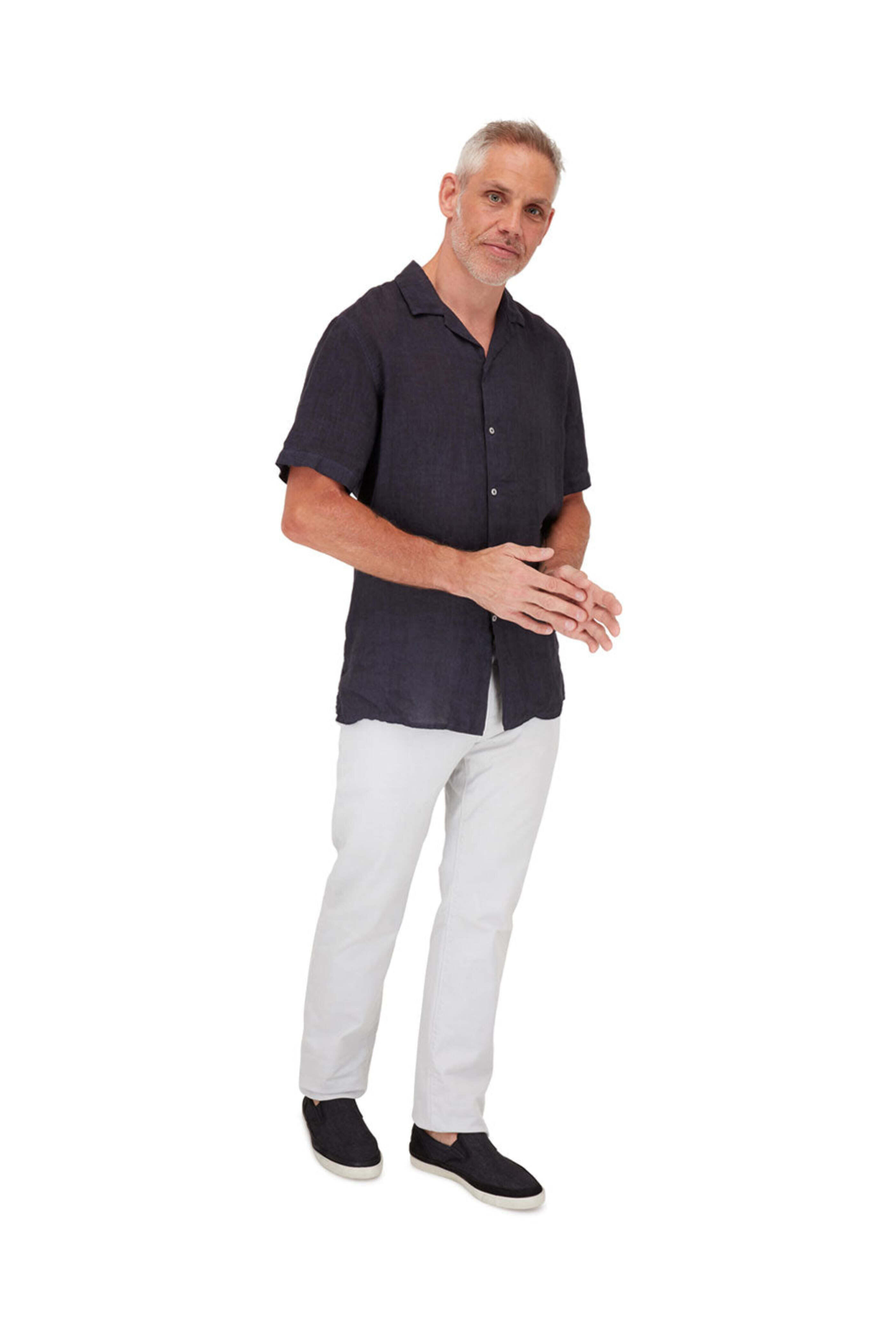 Torino - White Lux Stretch Straight Leg Denim Pant