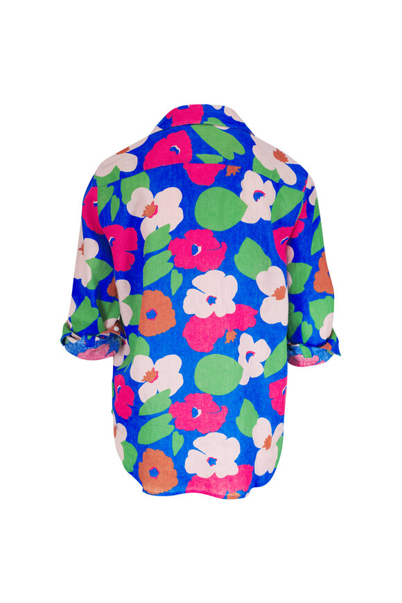 Frank & Eileen Eileen Bright Blue Floral Relaxed Button Up Shirt - view 3