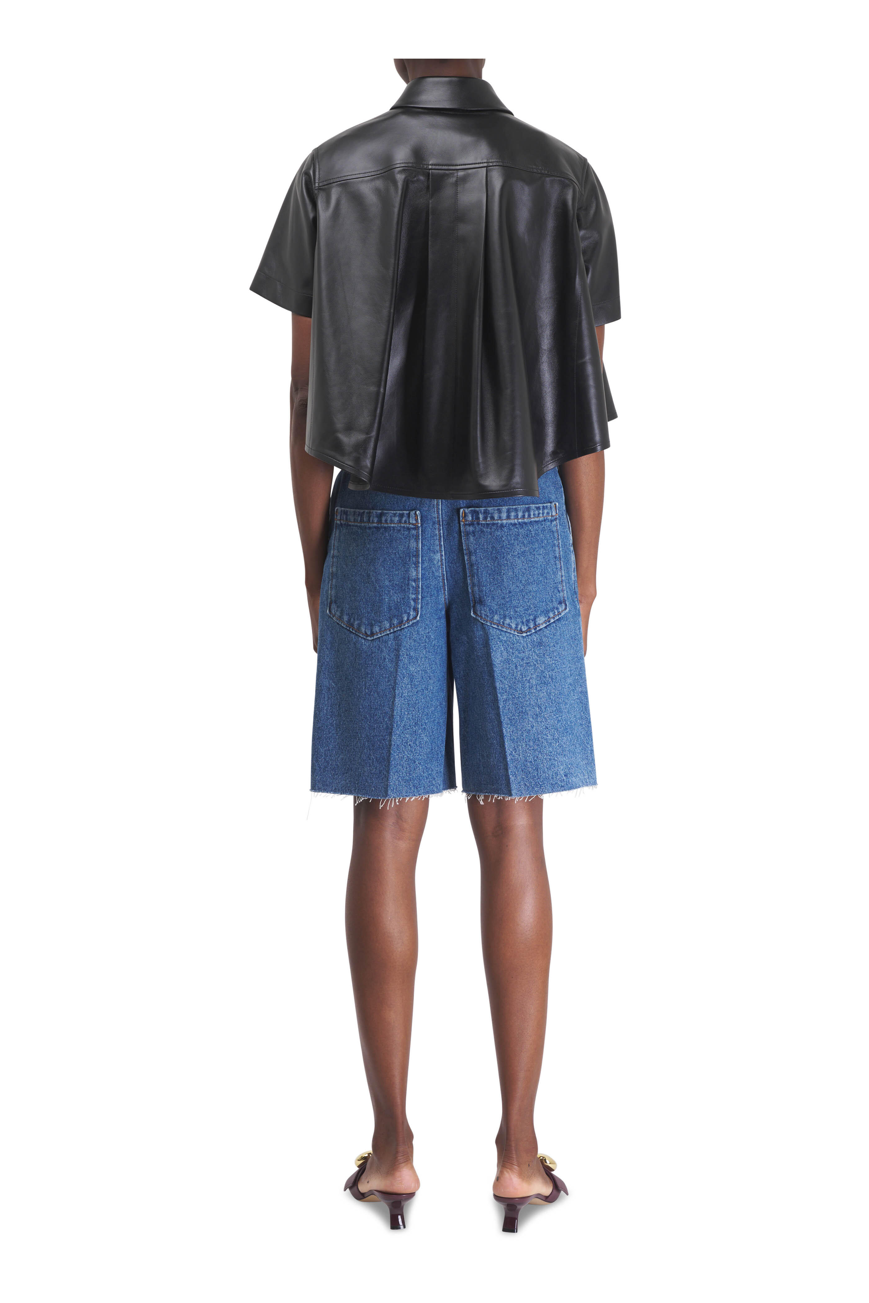 Loewe - Anagram Denim Cotton Bermudas