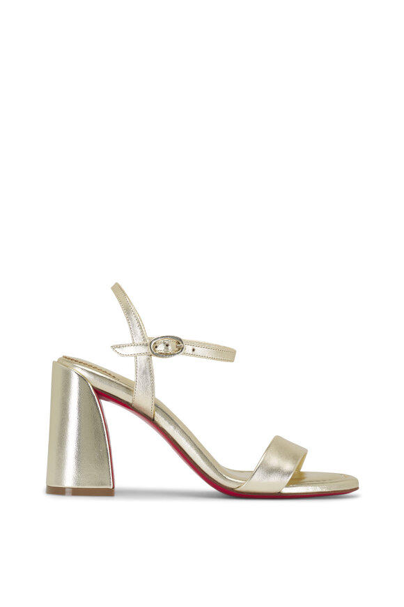 Christian Louboutin - Miss Jane Platino Leather Sandal, 85mm