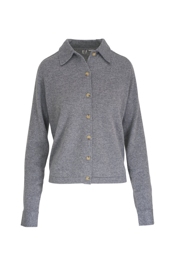 Totême Gray Raglan Sleeve Cashmere Cardigan