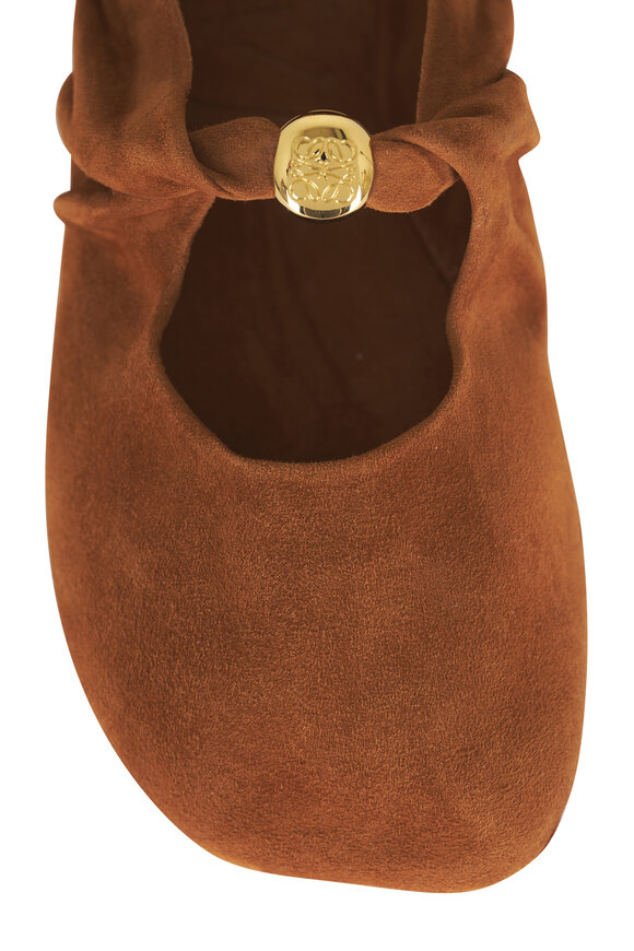 Loewe Pebble Soft Tan Suede Ballerina Flat - view 5