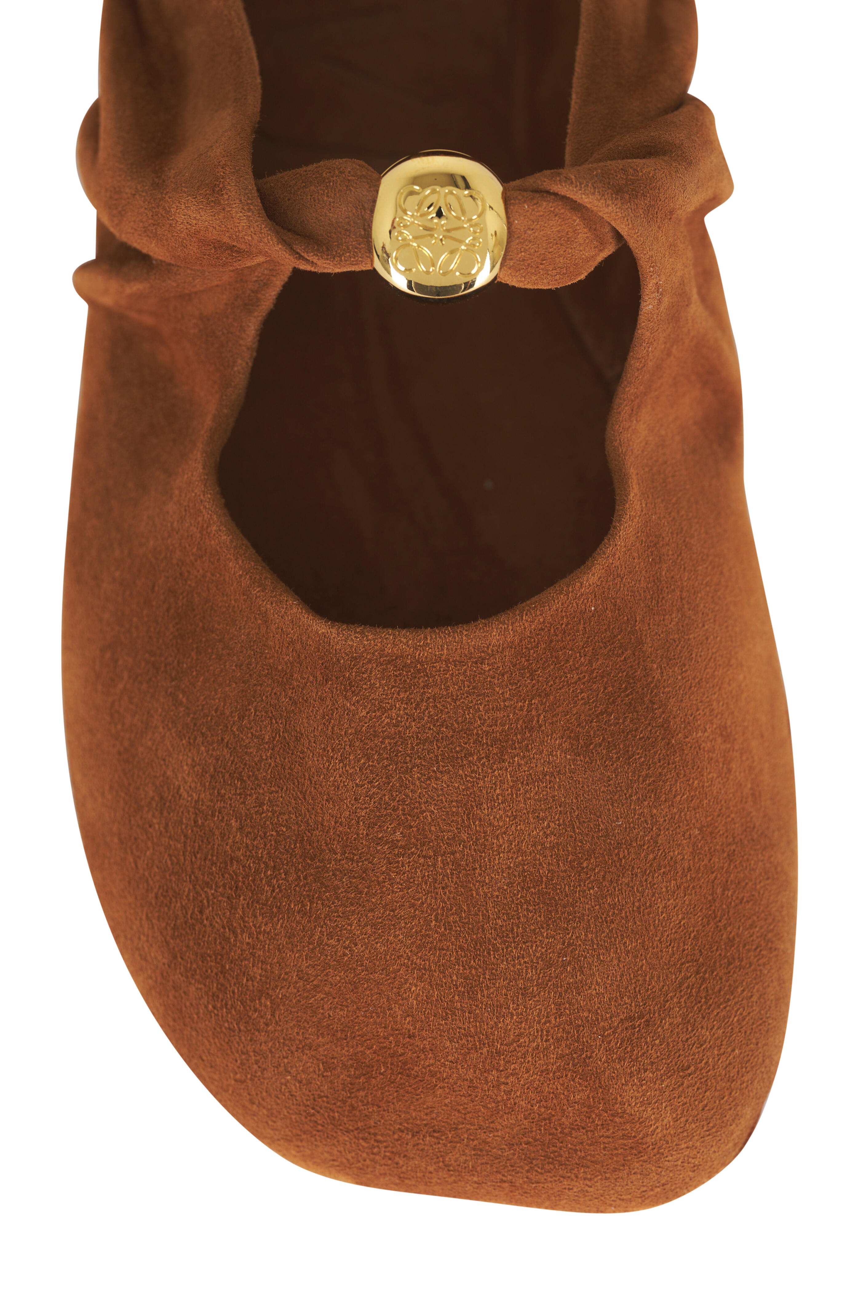 Loewe - Pebble Soft Tan Suede Ballerina Flat - view 4