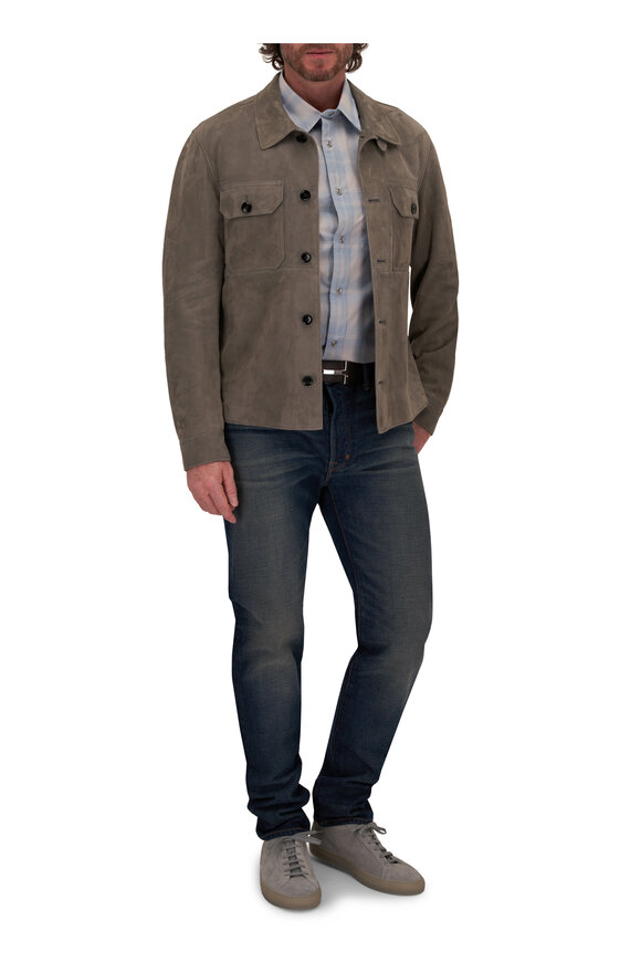 Tom Ford - Light Gray Suede Overshirt 