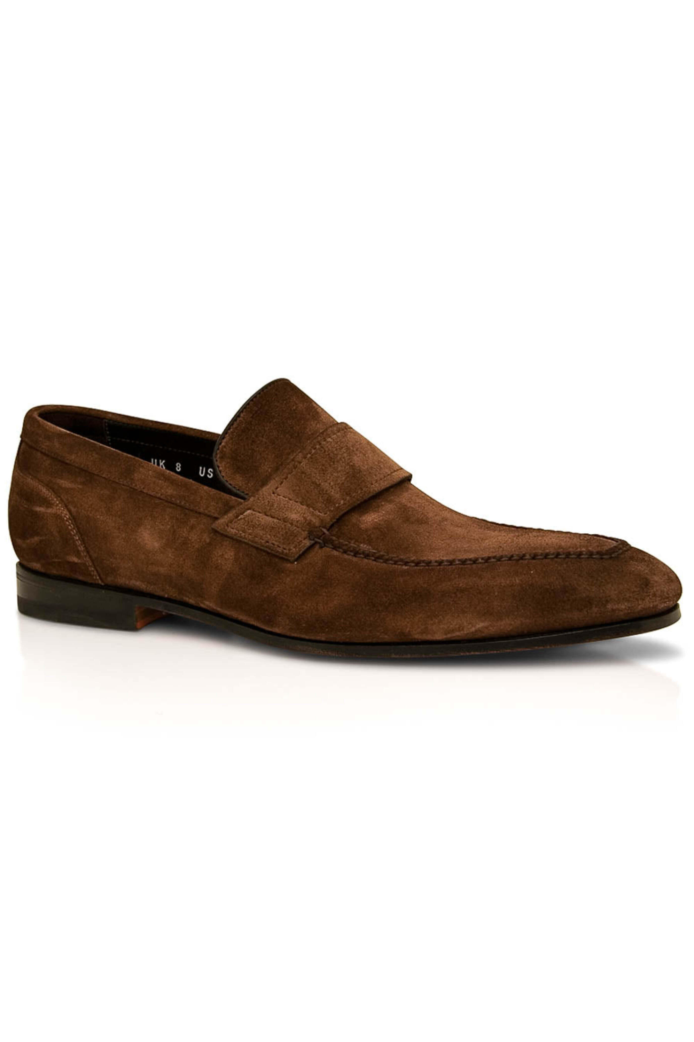 Santoni - Bridal Suede Loafer in Brown