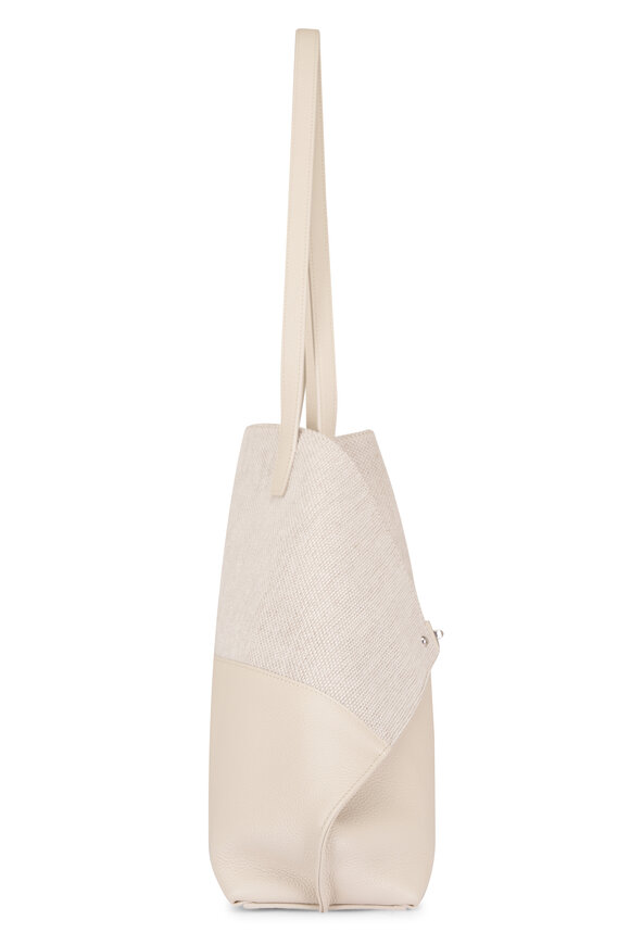 Akris Medium Ai Alabaster Linen & Leather Shoulder Tote - view 4