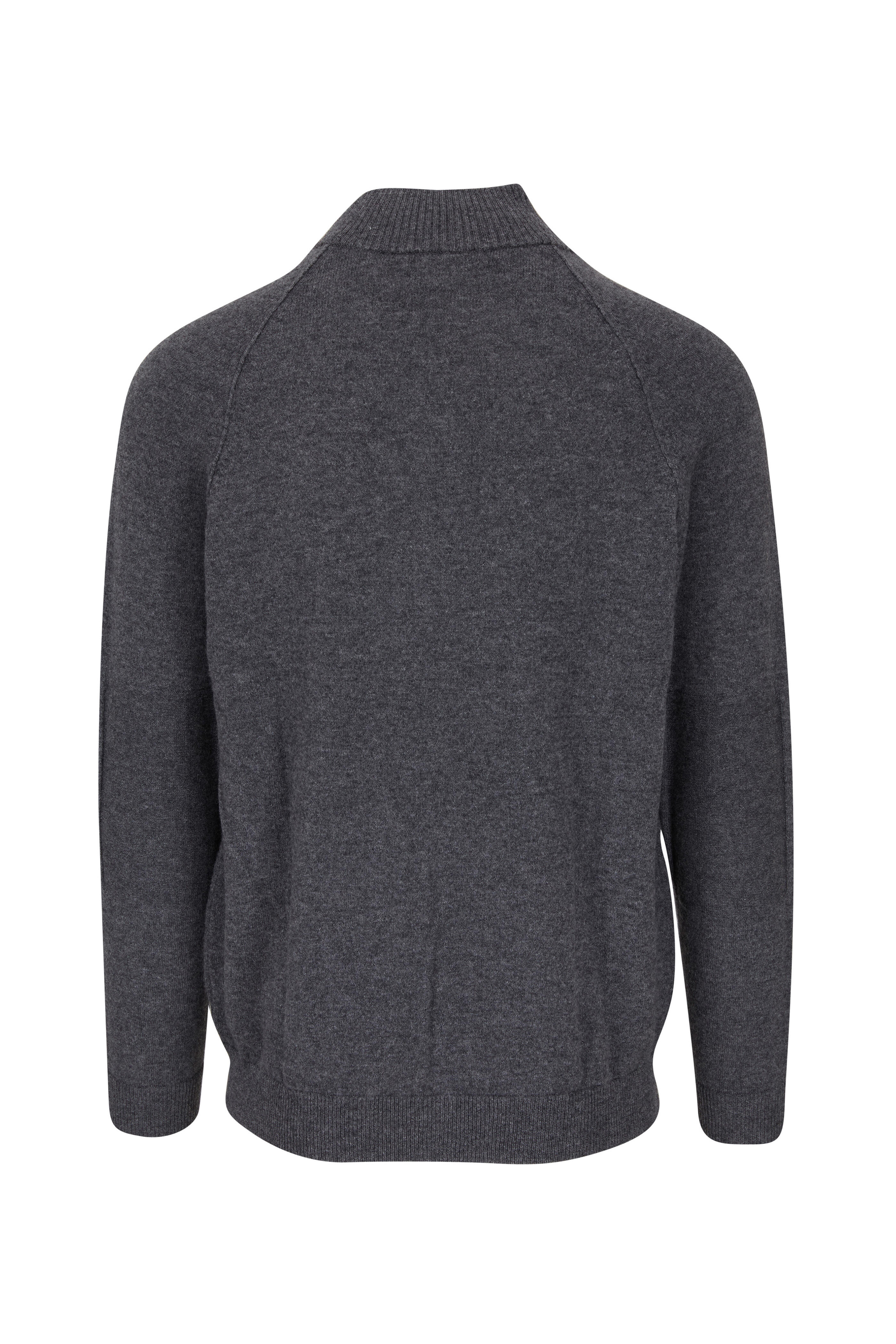 Kinross - Graphite Marbled Cashmere Full-Zip Sweater