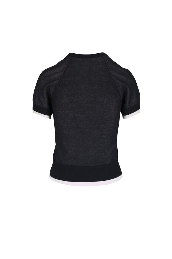 Vince Black & Off White Double-Layer Sweater - view 5