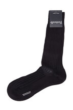 pantherella egyptian cotton dress socks Pantherella | Black Egyptian Cotton Lisle Danvers Ankle Socks