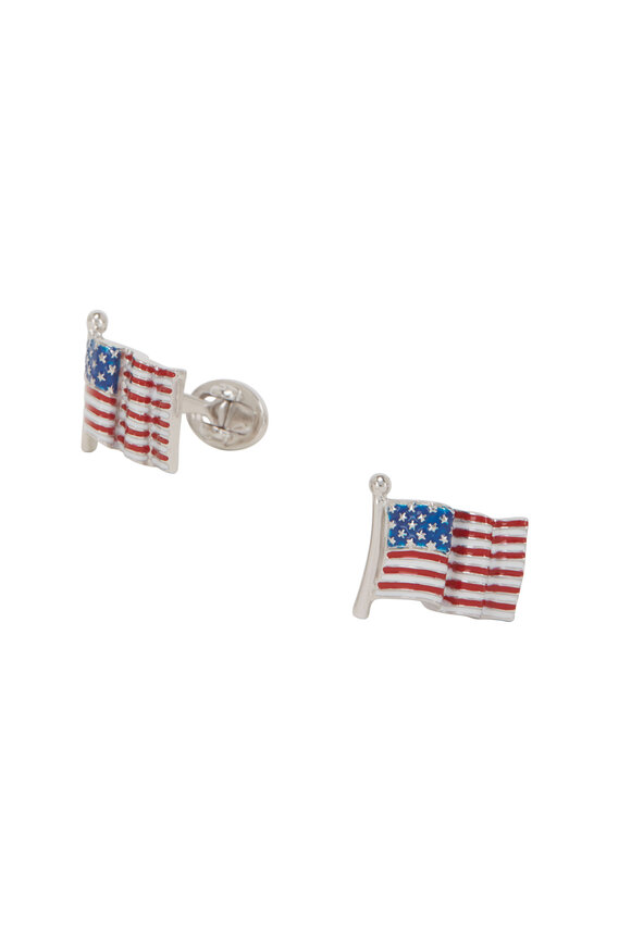 Jan Leslie - American Flag Enamel Cuff Links