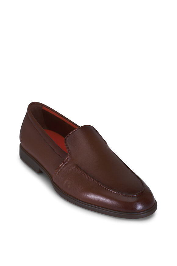 Santoni Malibu Light Brown Leather Loafer