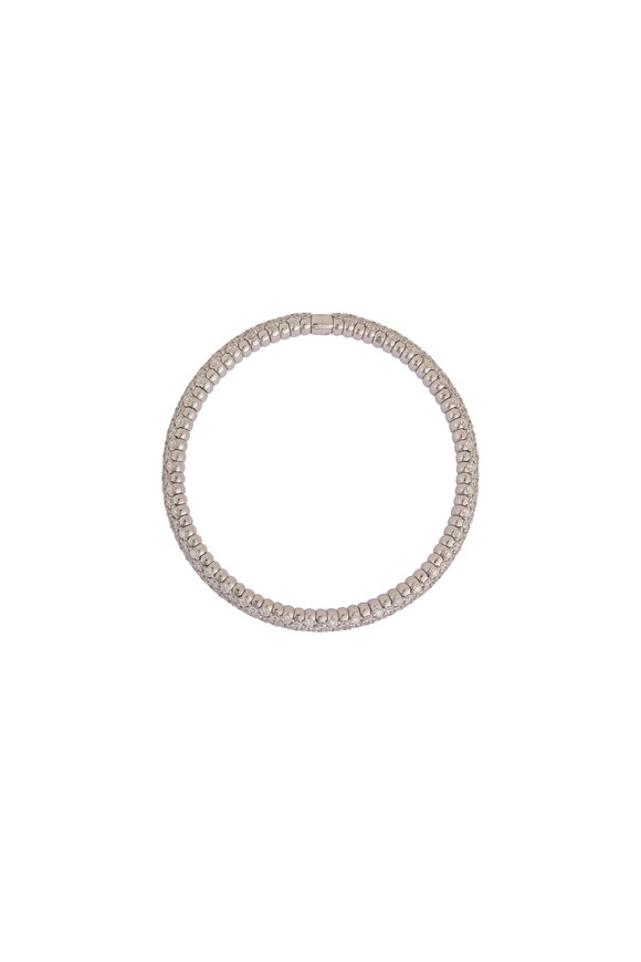 ZYDO 18k White Gold Diamond Domed Stretch Bracelet - view 4
