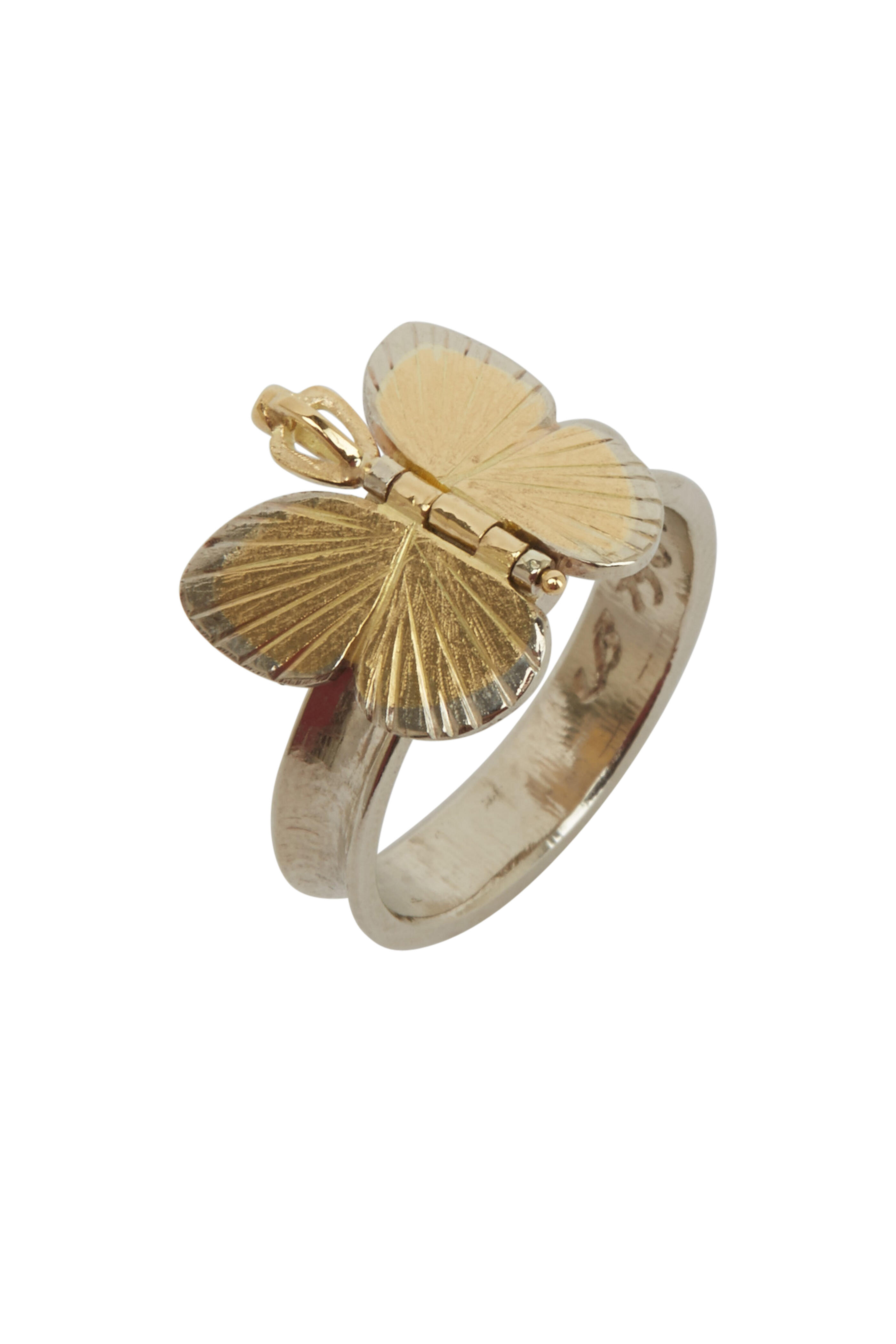 James Banks - Butterfly Gold & Silver Diamond Baby Ring