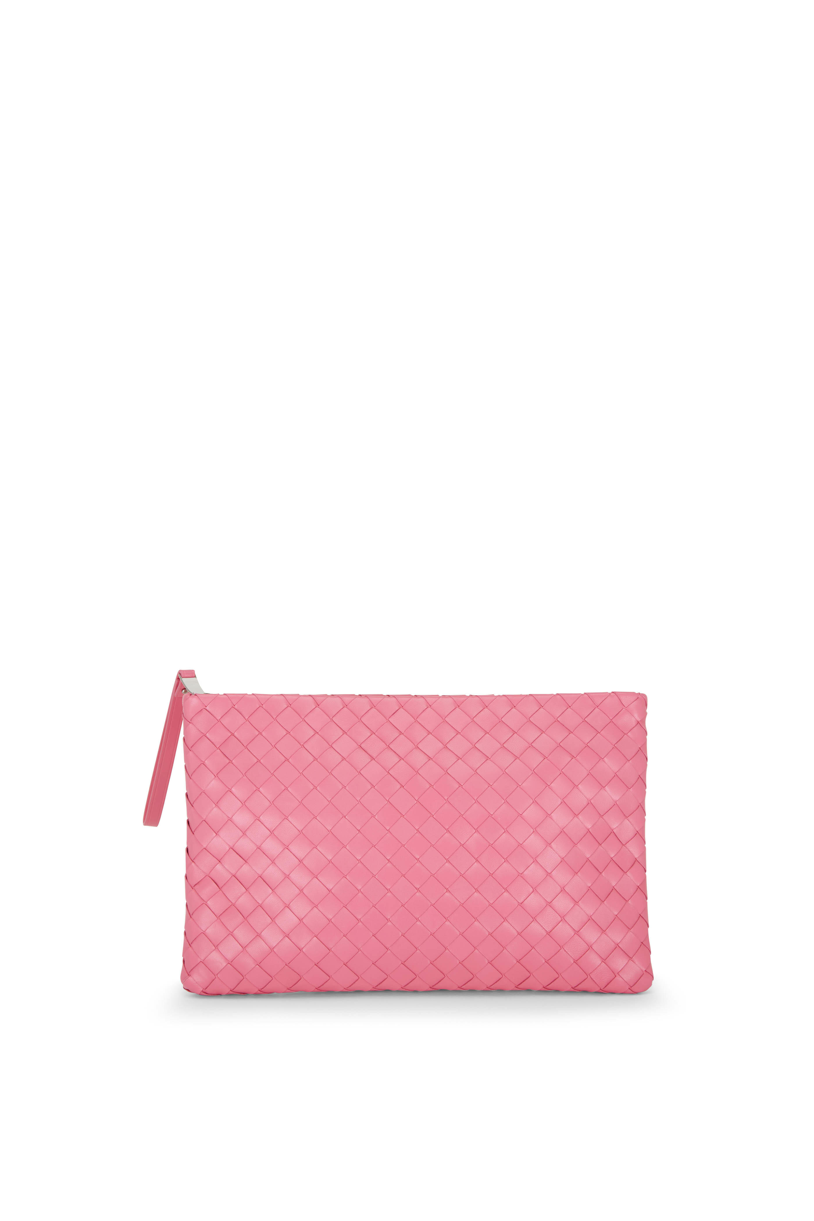 Pouch large Intrecciato-leather clutch bag