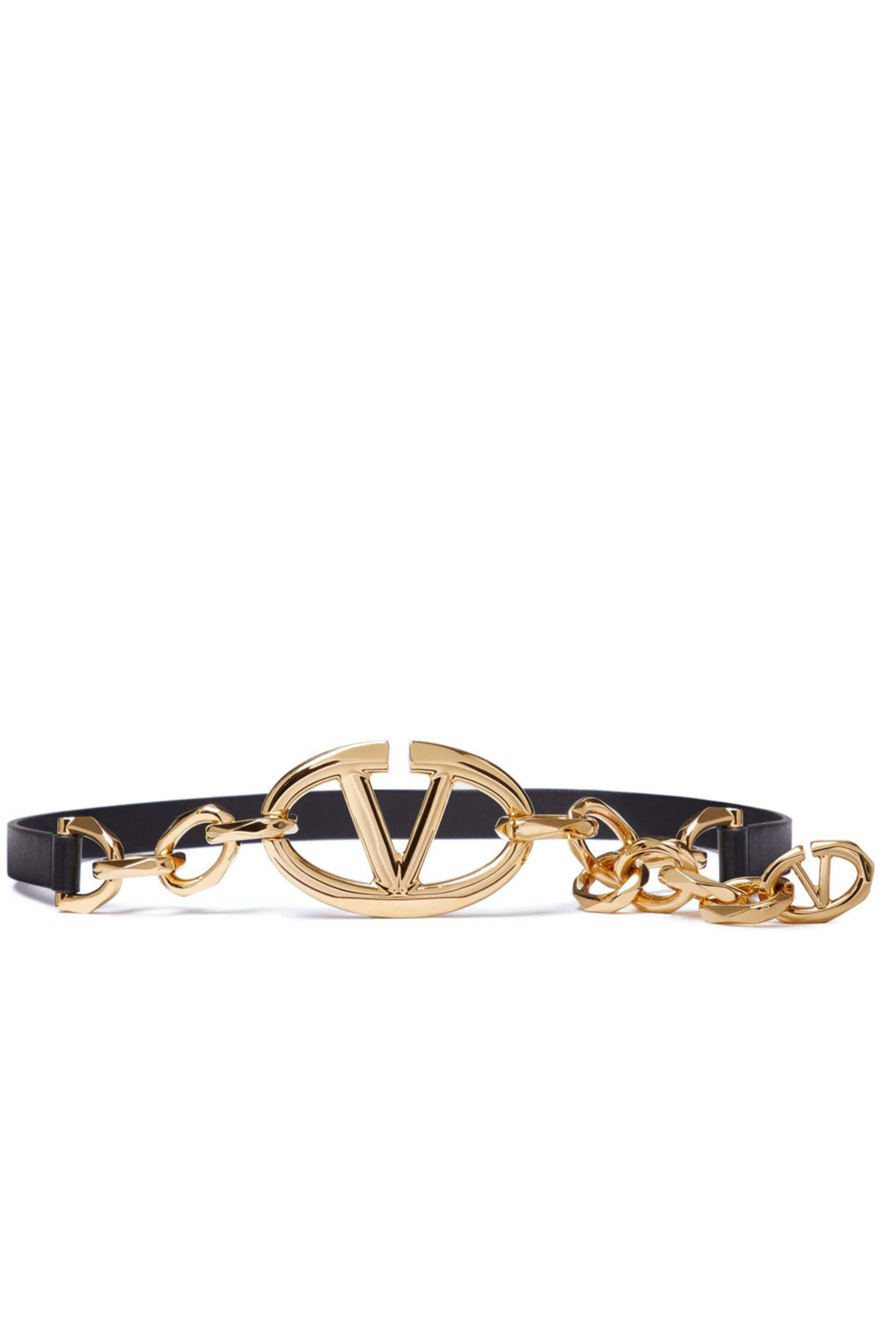 Valentino Garavani - Vlogo Moon Leather Belt in Black