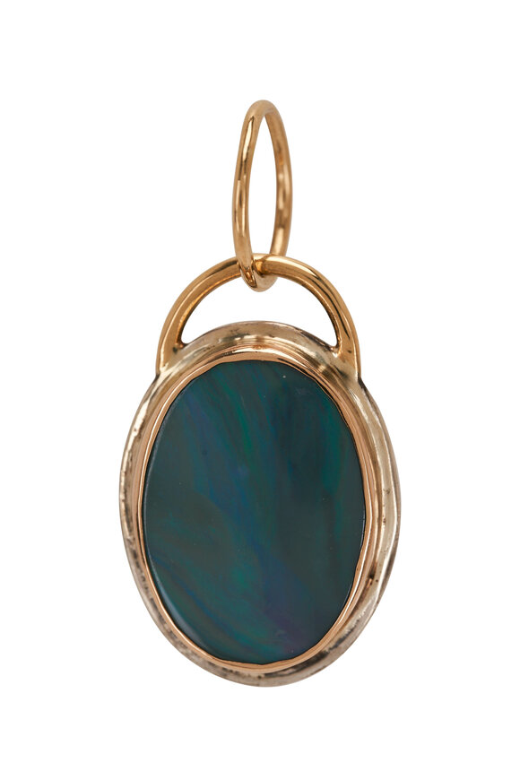 Tina Negri - Blue Green Opal Oval Pendant 