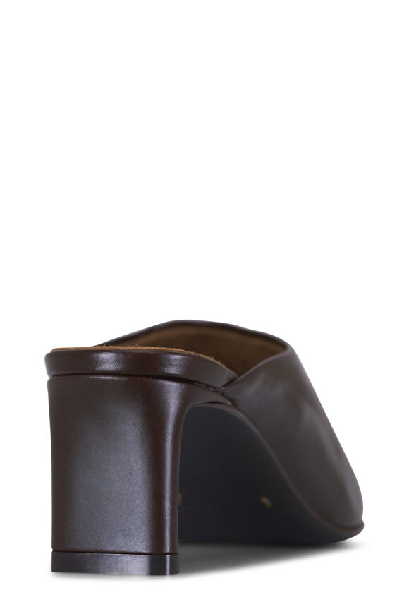 Khaite Colt Cacao Glazed Leather Mule, 50mm - view 4