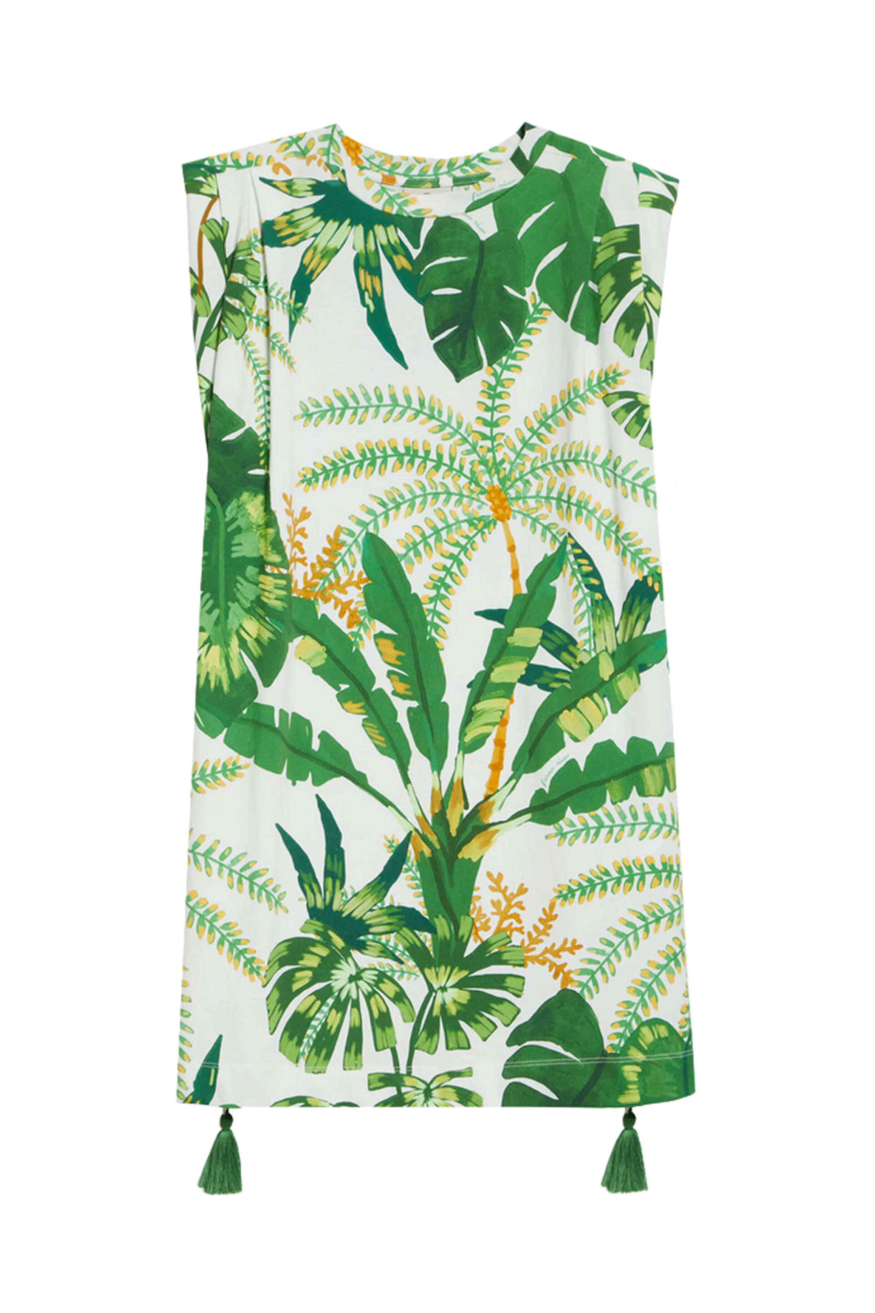 Farm Rio - Off White Tropical Forest T-Shirt Dress