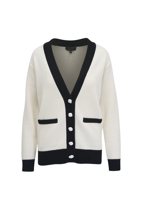 Nili Lotan - Neshat Ivory & Black Cashmere Cardigan