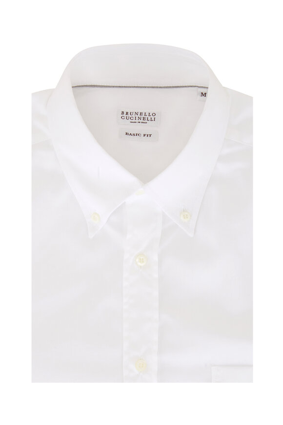 Brunello Cucinelli White Button Down Sport Shirt