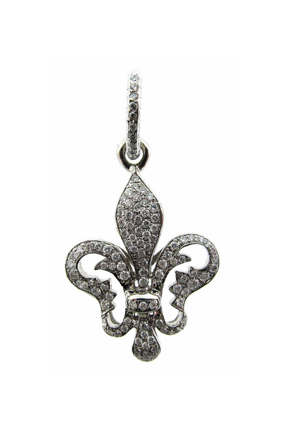 Loree Rodkin Elizabethan Pave Fleur Di Lis Pendant