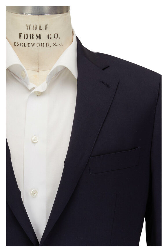 Atelier Munro Solid Navy Stretch Wool Suit