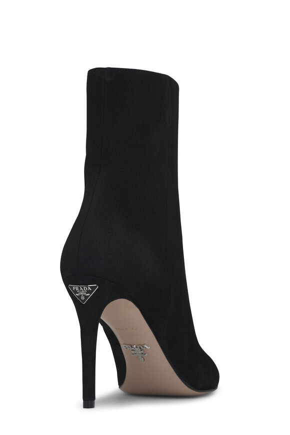 Prada - Black Suede Bootie, 95mm