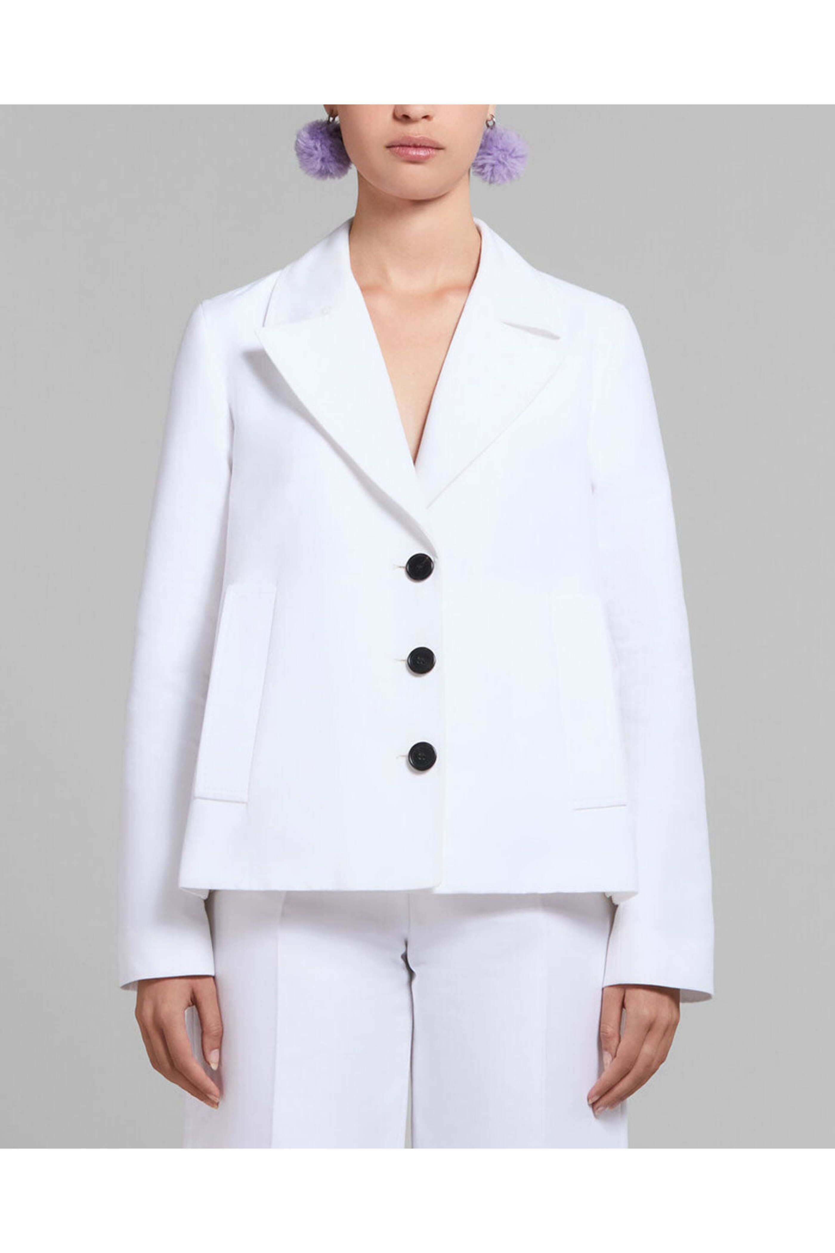 ジャケット Marni Cream Cady Blazer Cream leather oversized jacket | Marni