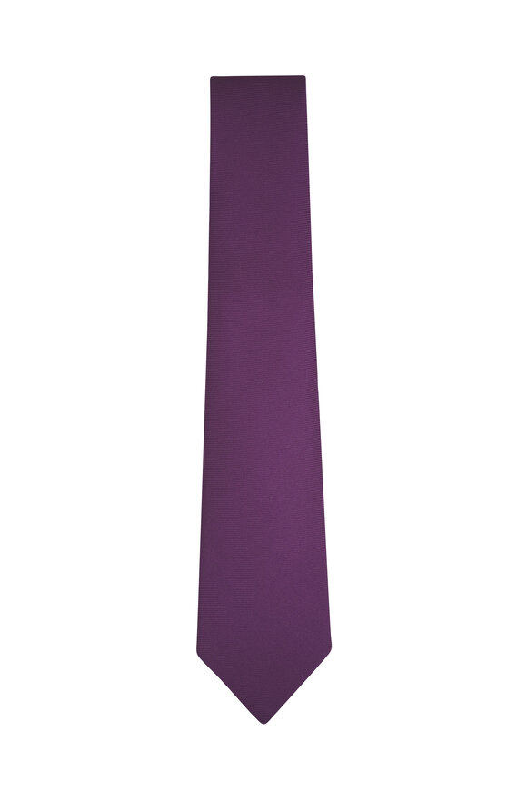 Kiton Burgundy Silk Necktie