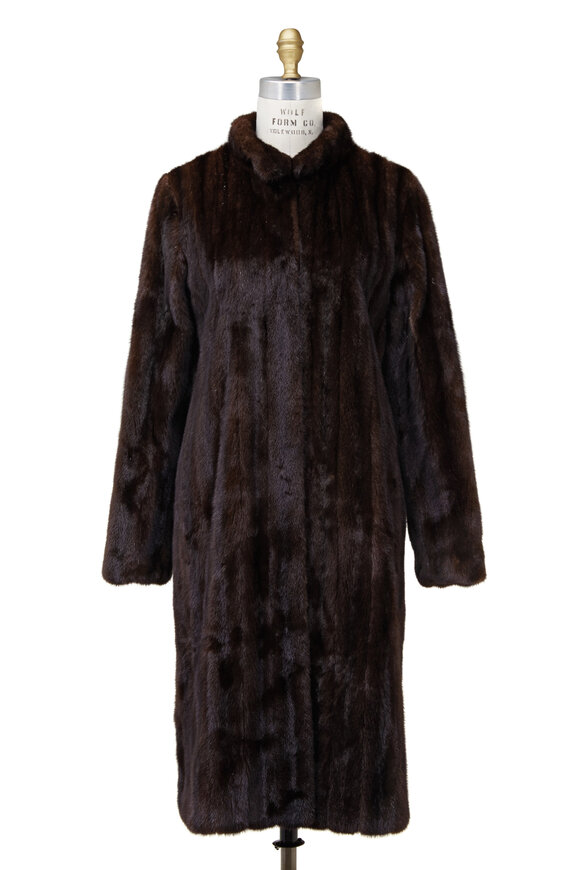Oscar de la Renta Furs - Mahogany Natural Mink Fur Long Coat