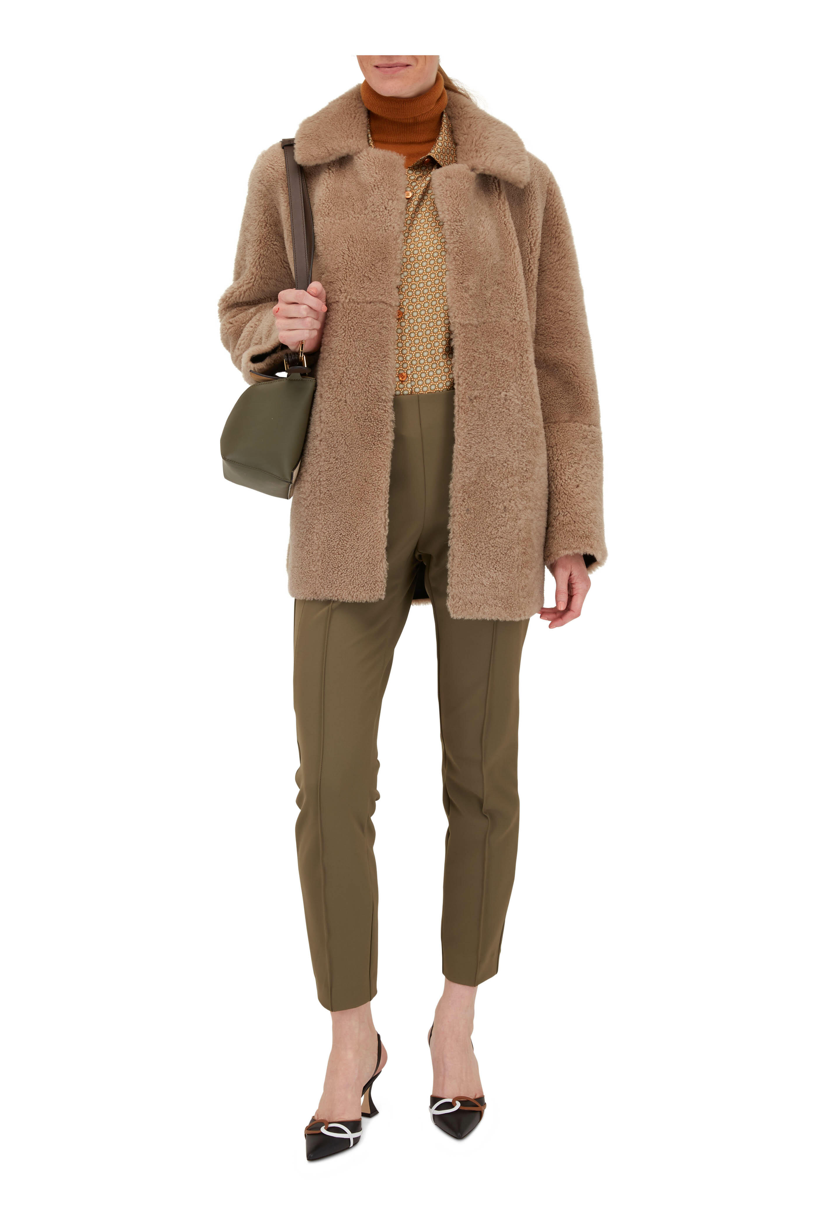 Akris Punto - Brown & Navy Reversible Shearling Jacket