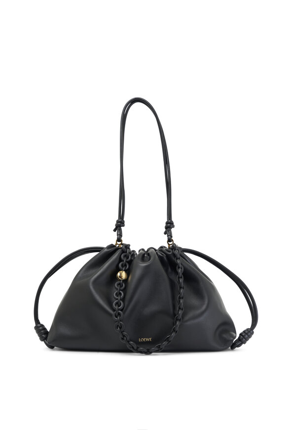 Loewe - Large Flamenco Black Leather Shoulder Bag 