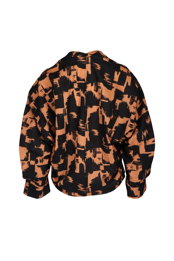 Zero + Maria Cornejo Akeo Terracotta Cotton Blouse - view 2